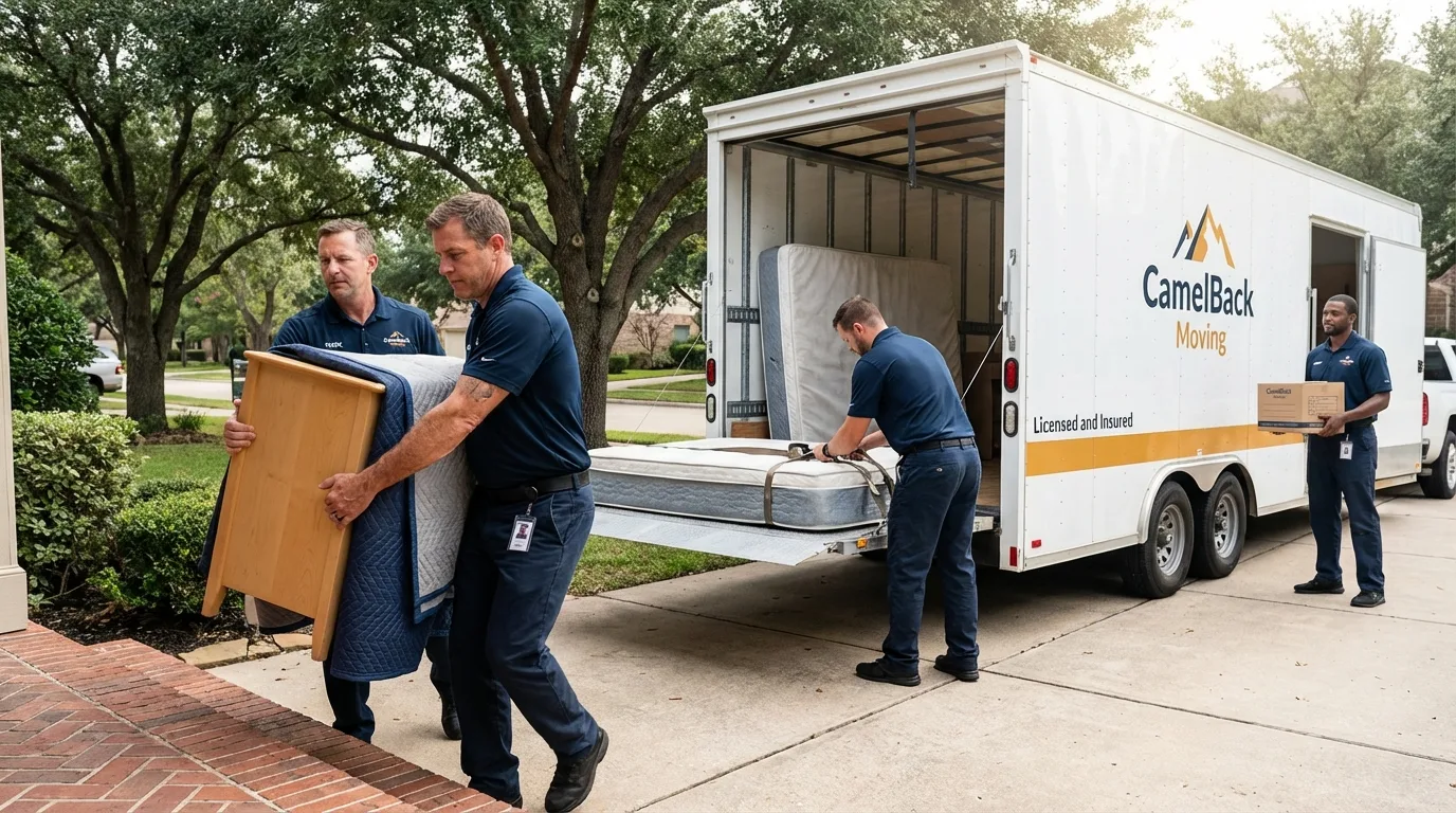 Crew loading residential truck for cross-state move from Florence, NJ